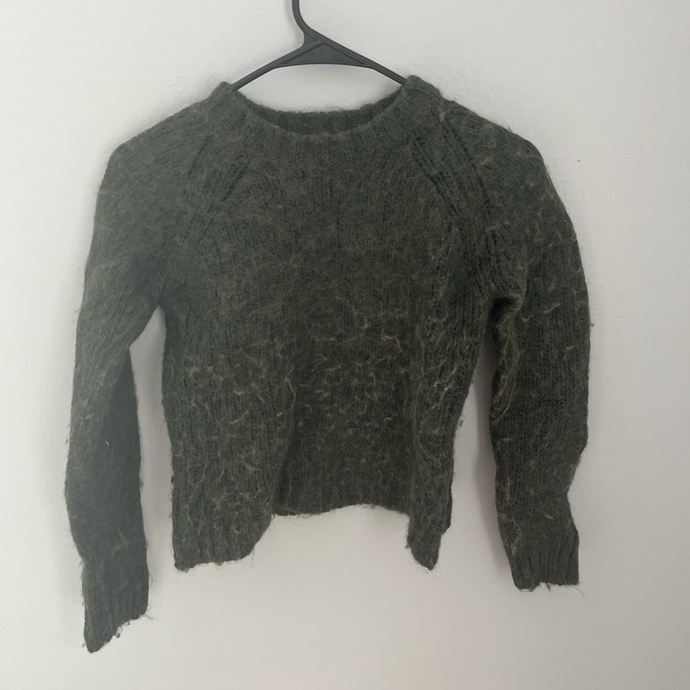 Chic Forest Green Women's Crew Neck Sweater